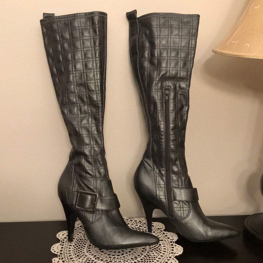 BCBGirls stunning gun metal boots